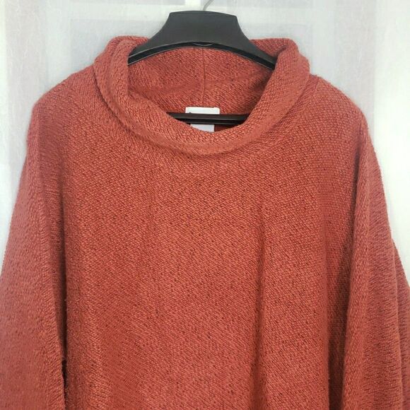 Soft Surroundings Burnt Orange Cowl Neck Pullover Sweater Oversized Women Size L - Picture 2 of 7